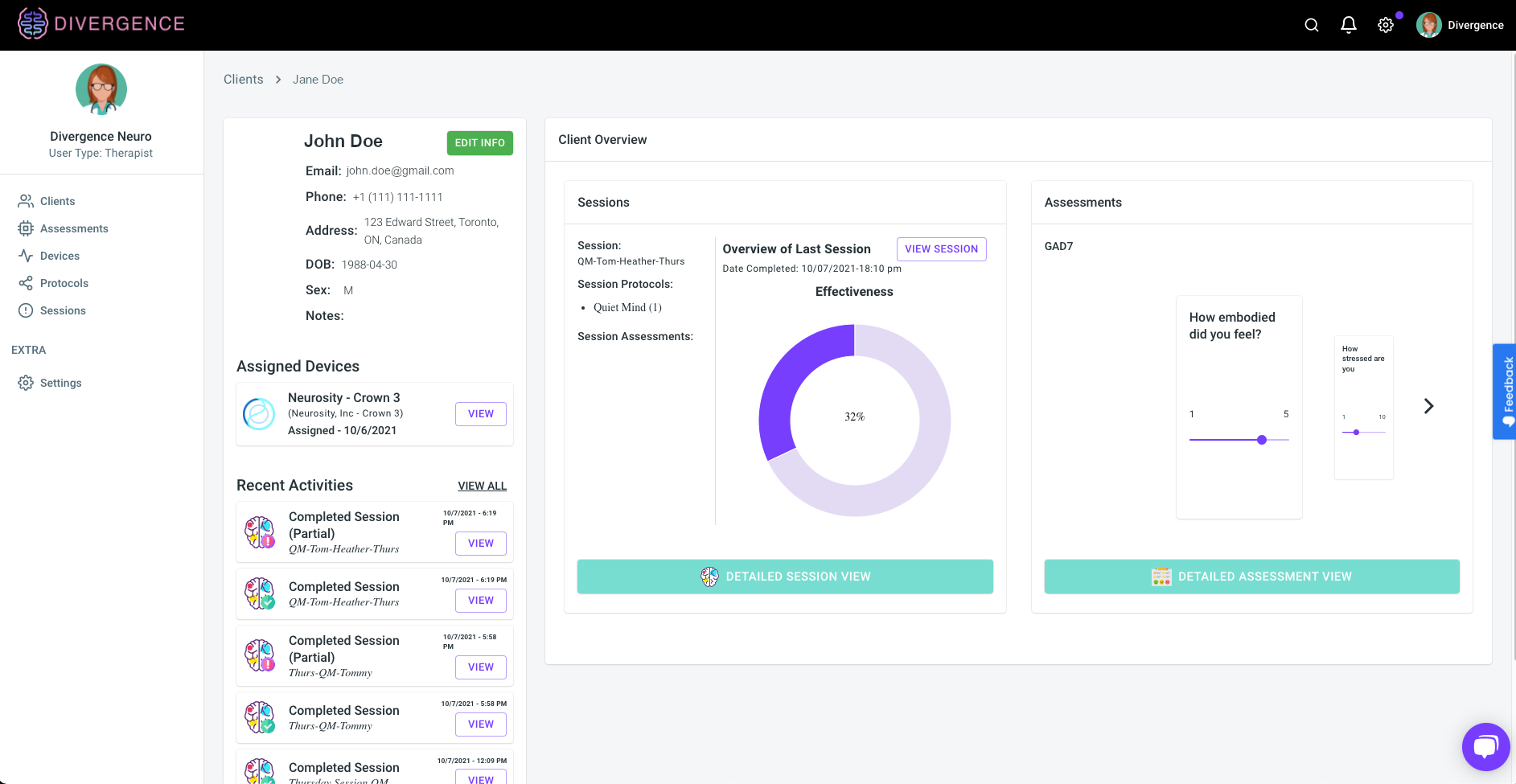 Client Session Overview